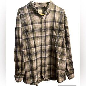 Hobbs Creek Long Sleeve Button Down Flannel Shirt Plaid Green Men’s Cottage 2xl